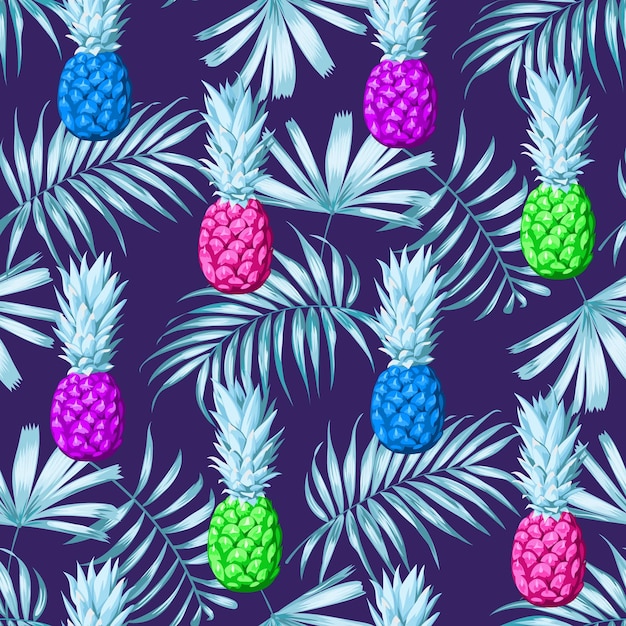 Summer tropical print with pineapples