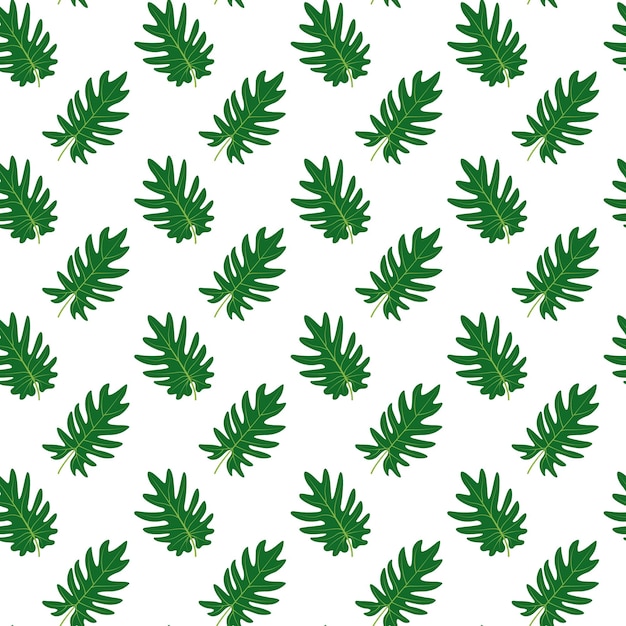 Summer tropical seamless Pattern Tropical Green leaf Endless pattern with Exotic plants Leaves background