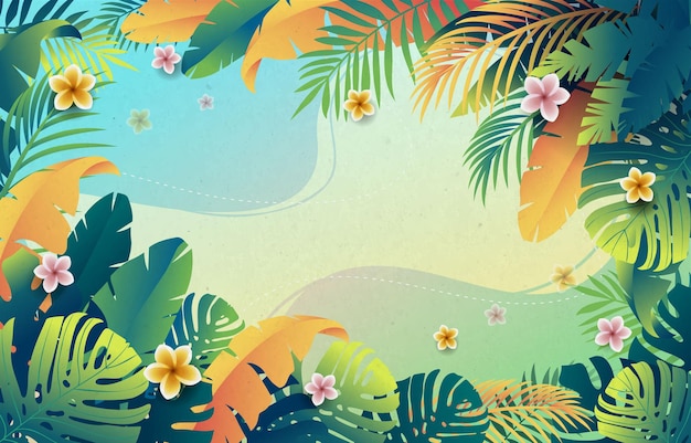 Vector summer tropical vibes background