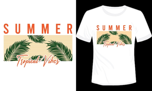 Вектор Векторная иллюстрация дизайна футболки summer tropical vibes