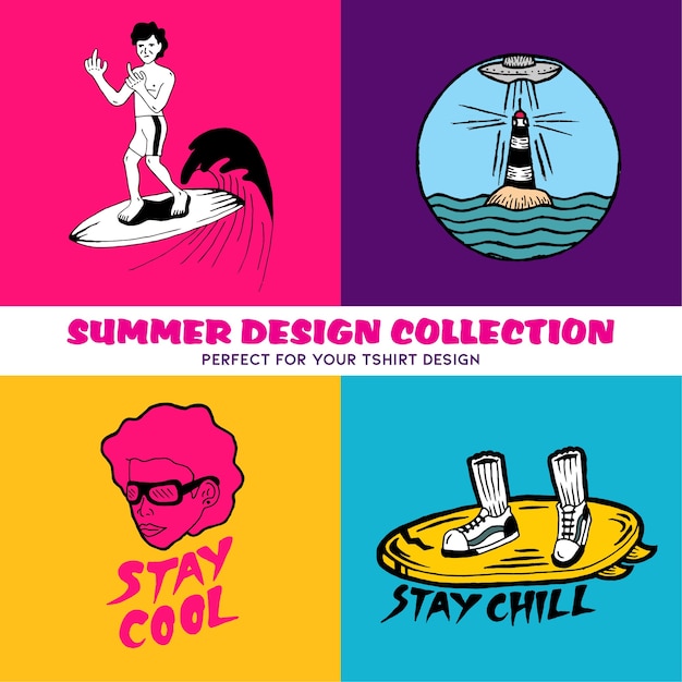 Vector summer tshirt collection