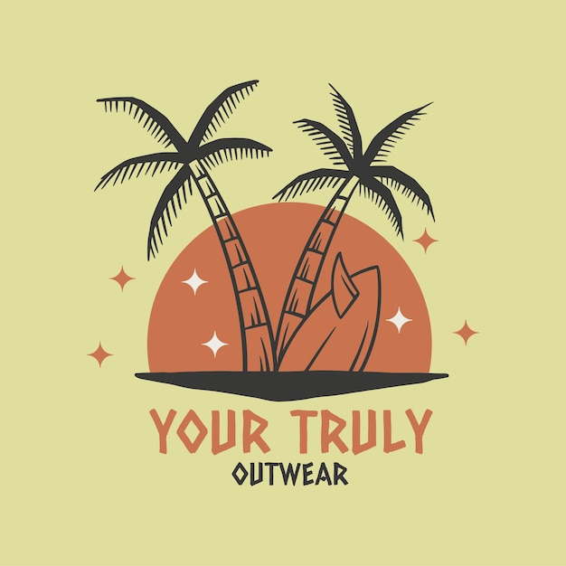 Summer Tshirt Design Illustration