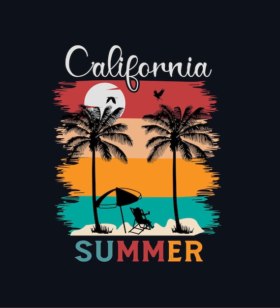 Summer tshirt design summer vibes california summer tshirt