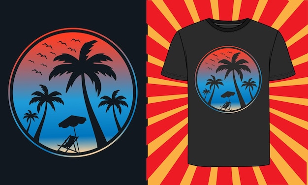 Summer Tshirt Design Summer vibes poster for summer tshirt design and vector