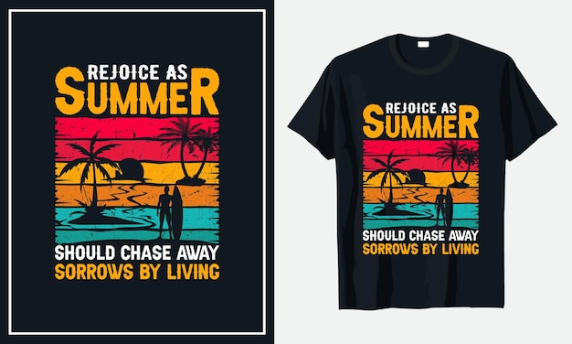 Summer tshirt design vintage retro Premium Vector