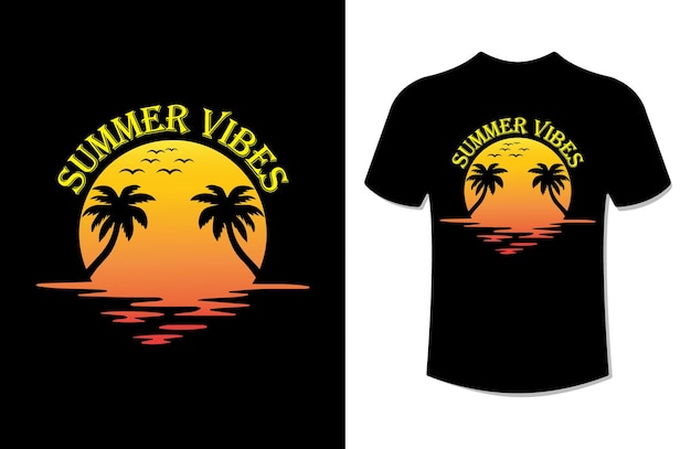 Vector summer tshirt summer vibes design or vacation shirts