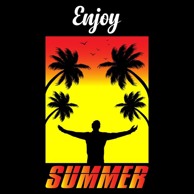 Summer typography and graphic t shirt design