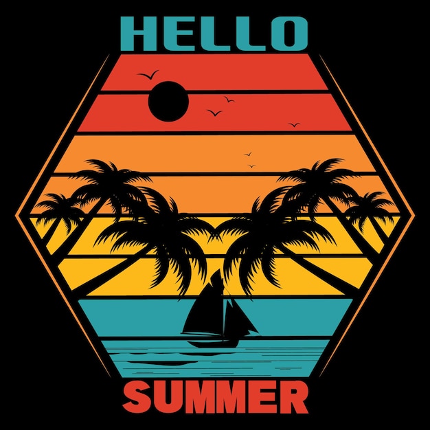 Summer typography and graphic t shirt design