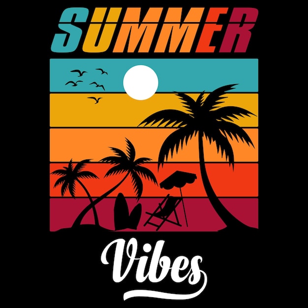 Summer Typography and Graphic T shirt Design