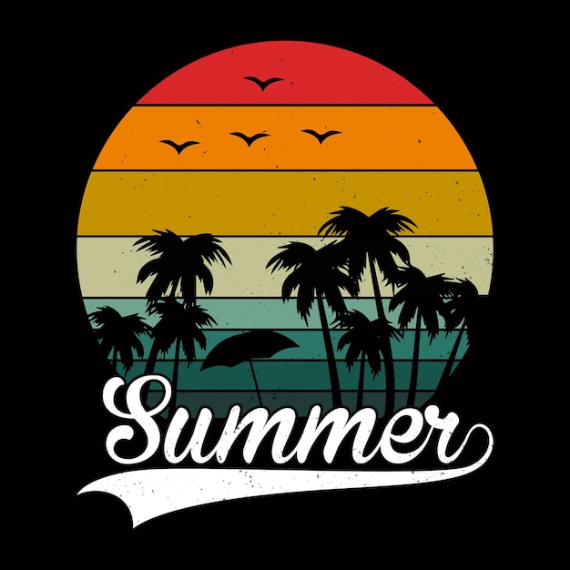 Summer typography vector tshirt design