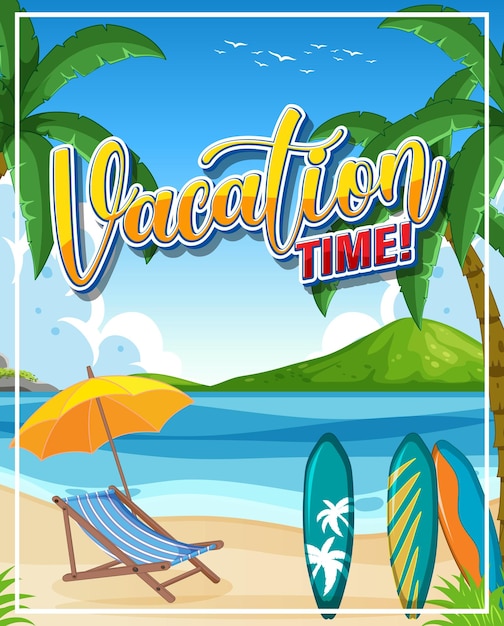 Summer vacation on the beach background