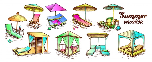 Summer vacation beach furniture set