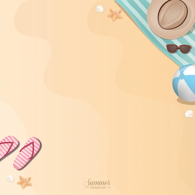 Summer vacation beach vector background