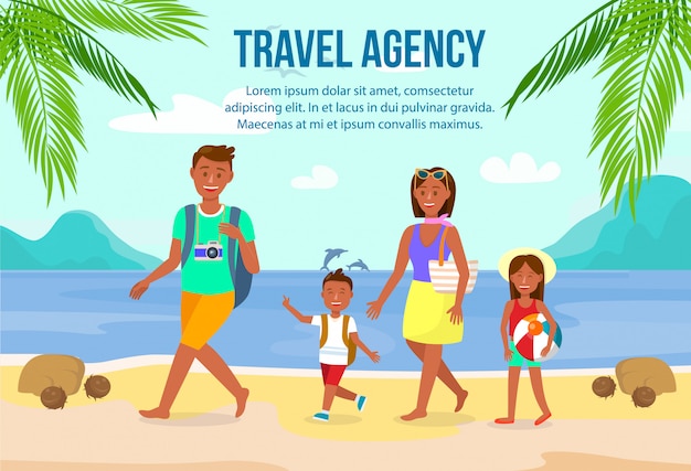 Summer Vacation on Beach Vector Banner with Text.