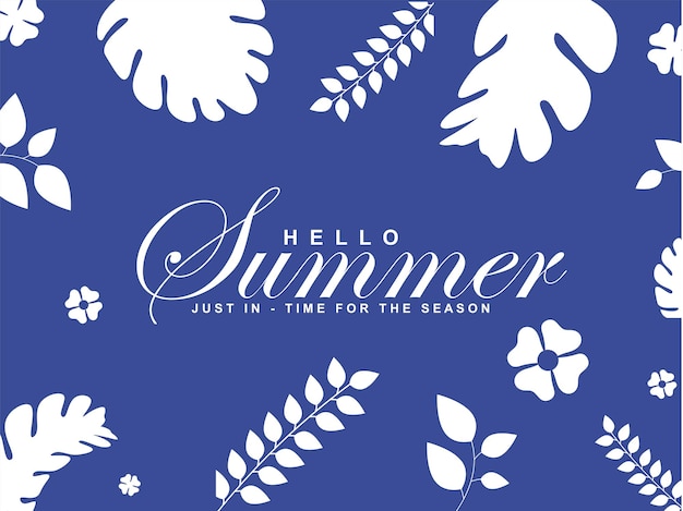 summer vacation Blue background with leaf aur flower