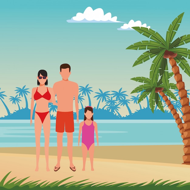 Vector summer vacation cartoon