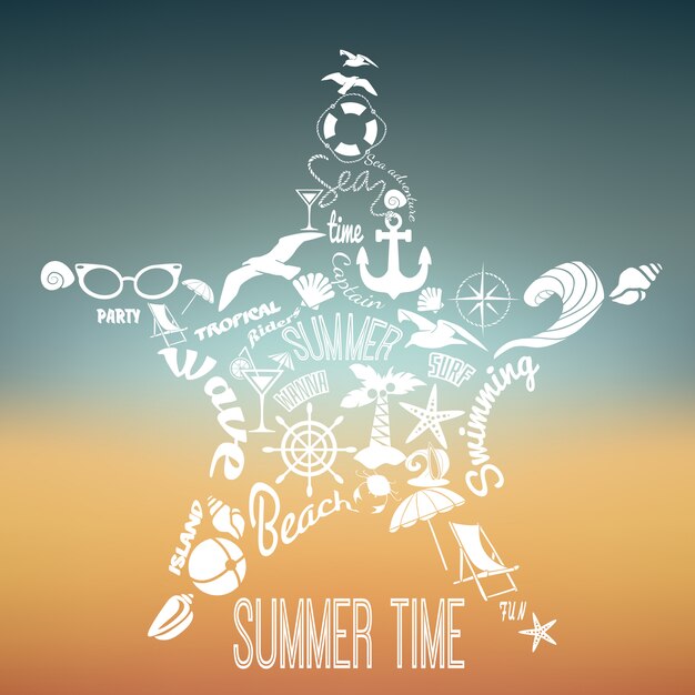 Vector summer vacation concept