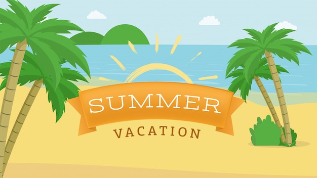 Summer vacation flat  banner