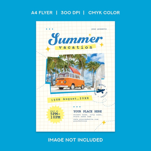 Vector summer vacation flyer