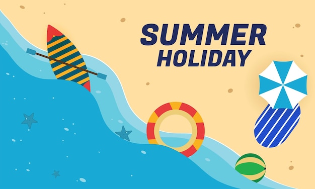 Vector summer vacation holiday background design with travel vector illustration