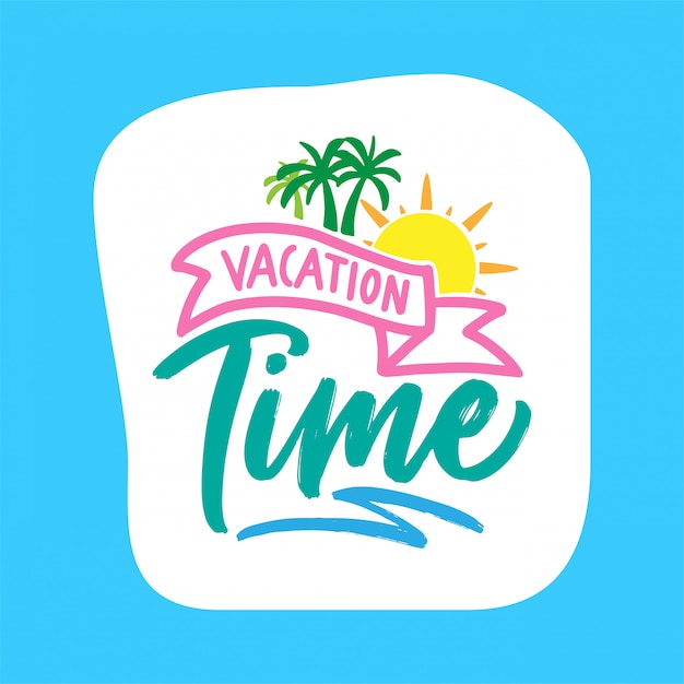 Vector summer vacation holiday typography poster design