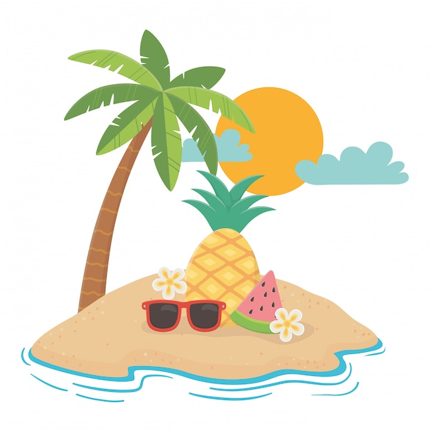 Summer and vacation icon set 