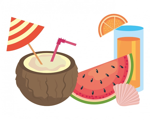 Summer and vacation icon set 