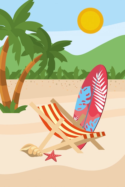 Summer and vacation icon set 