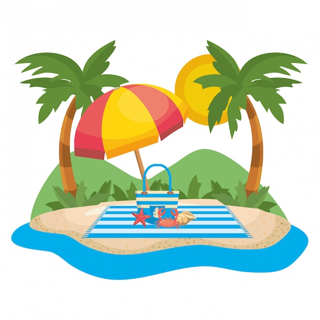 Summer and vacation icon set 