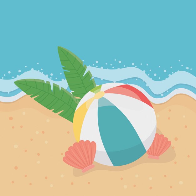 Summer and vacation illustration with beach elements design