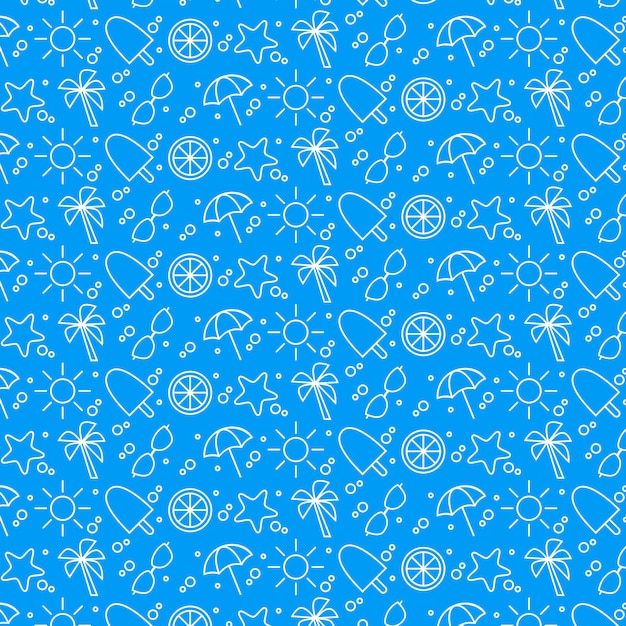 Summer vacation seamless pattern background.