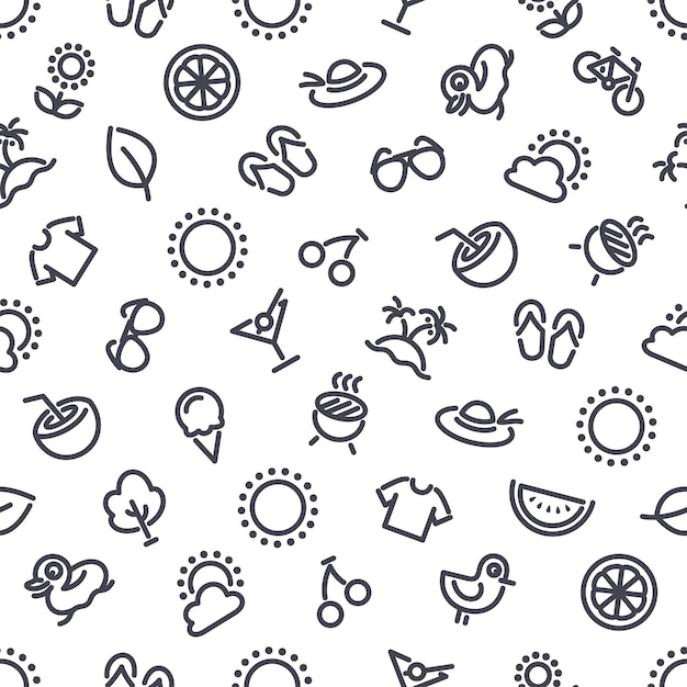 Summer and Vacation Seamless Pattern