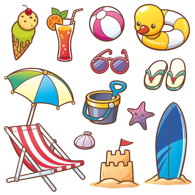 Vector summer vacation set