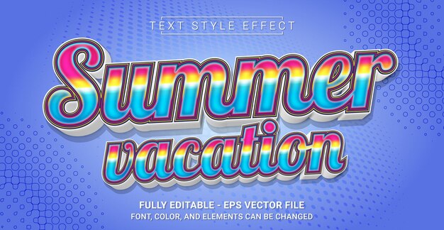 Summer Vacation Text Style Effect Editable Graphic Text Template