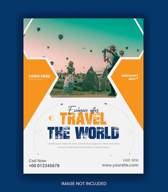 summer vacation travel poster flyer design and travel agency vector template