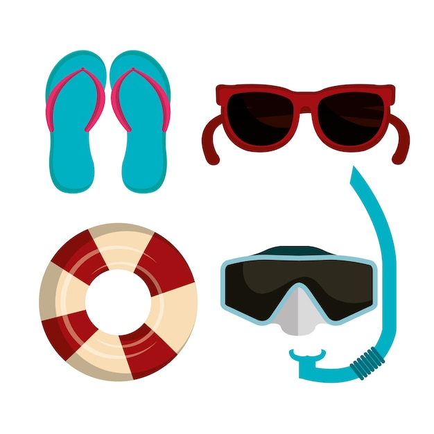 Summer vacations holidays icons