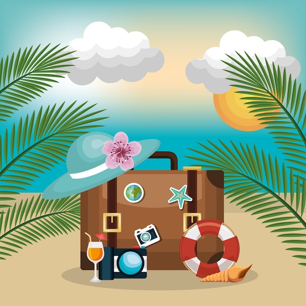 Vector summer vacattions set icons