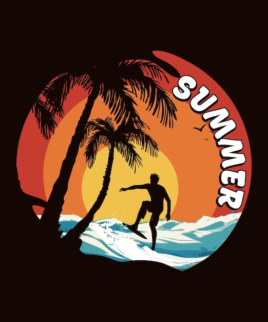summer vector graphic for t shirt design