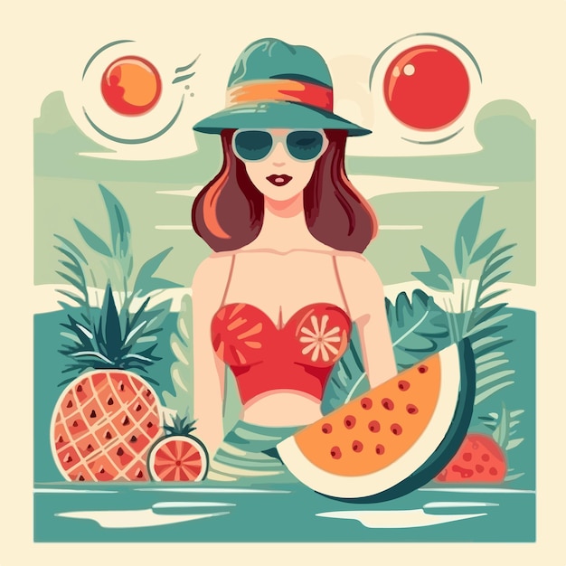 Vector summer vector illustration of marine hot vibes