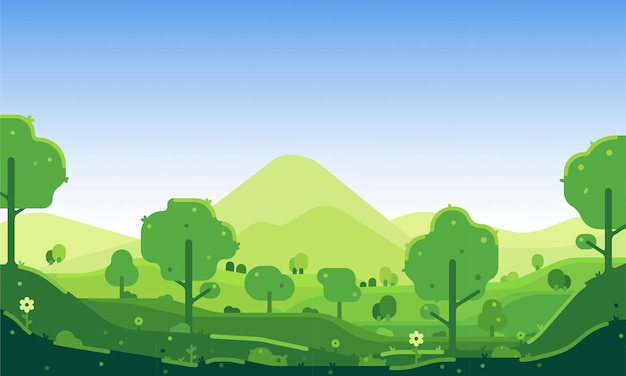 Vector summer vector landscape illustration