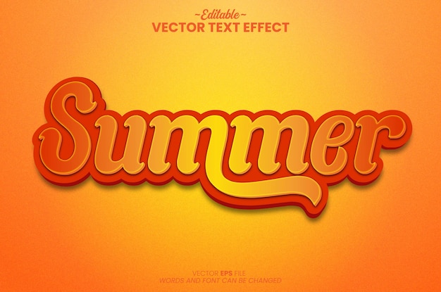 summer vector text effectsummer 3d text effect