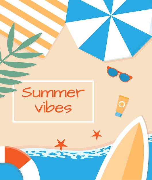 Summer vibes background Flat design