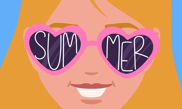 Summer Vibes Blonde with HeartShaped Sunglasses