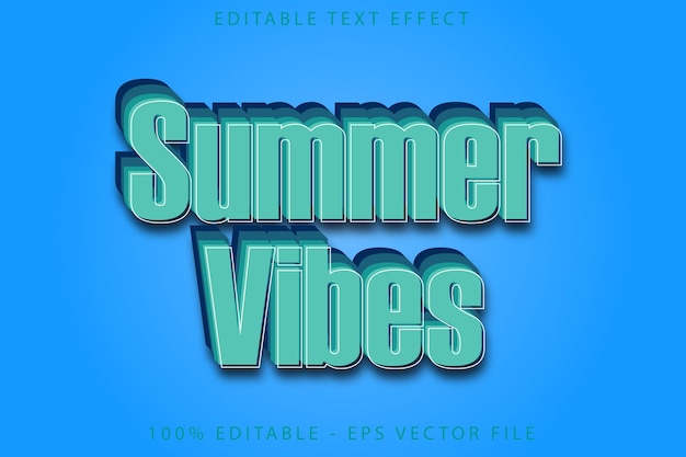 Summer Vibes Editable Text Effect Cartoon Style