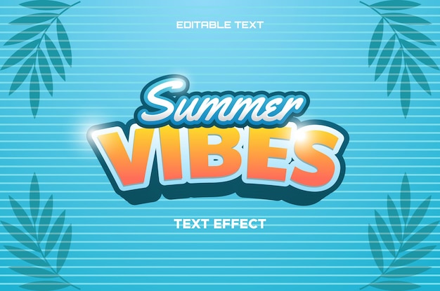 Vector summer vibes editable text effect design