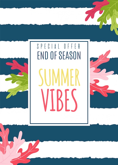 Summer vibes flat card as special seasonal offer.