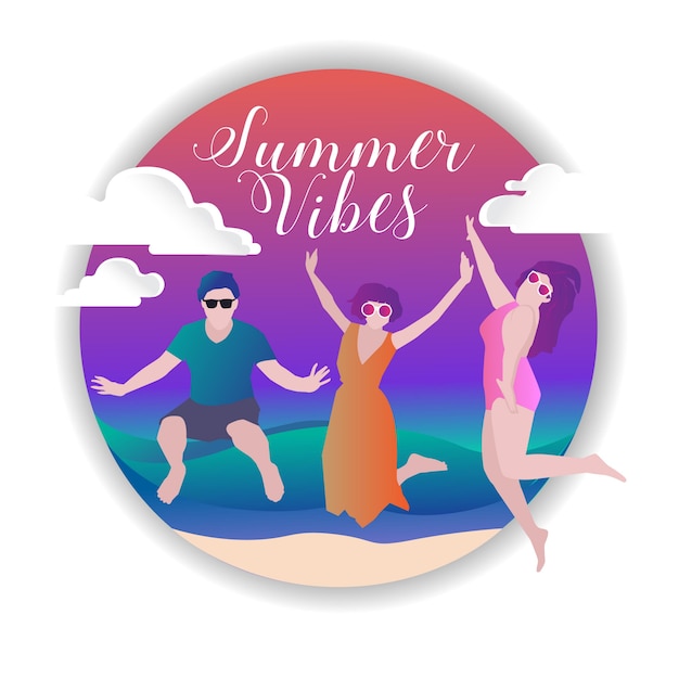 Summer vibes fun vector colourfull