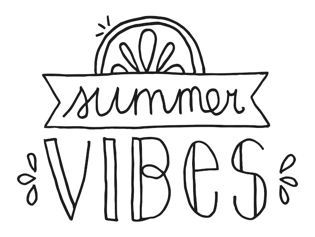 Vector summer vibes handlettering vectorillustratie