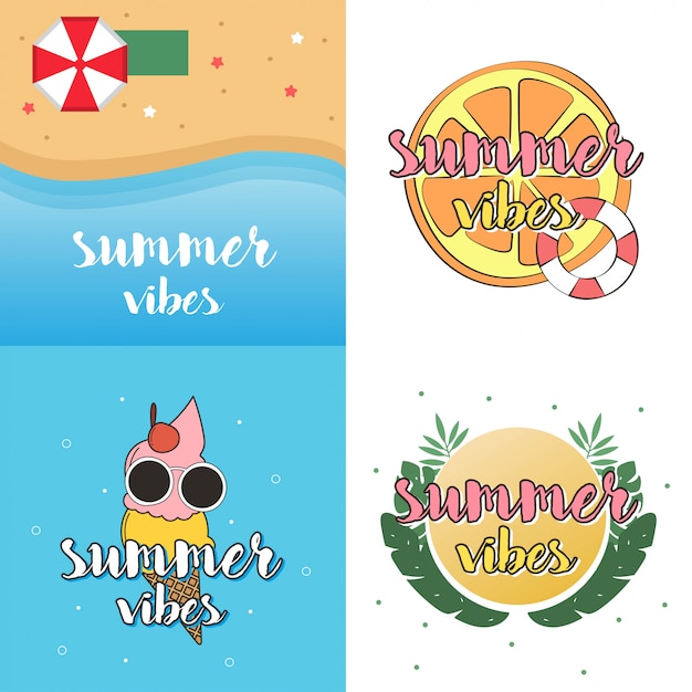 Vector summer vibes illustration design