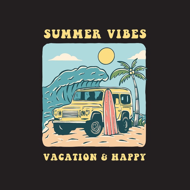 Vector summer vibes illustration